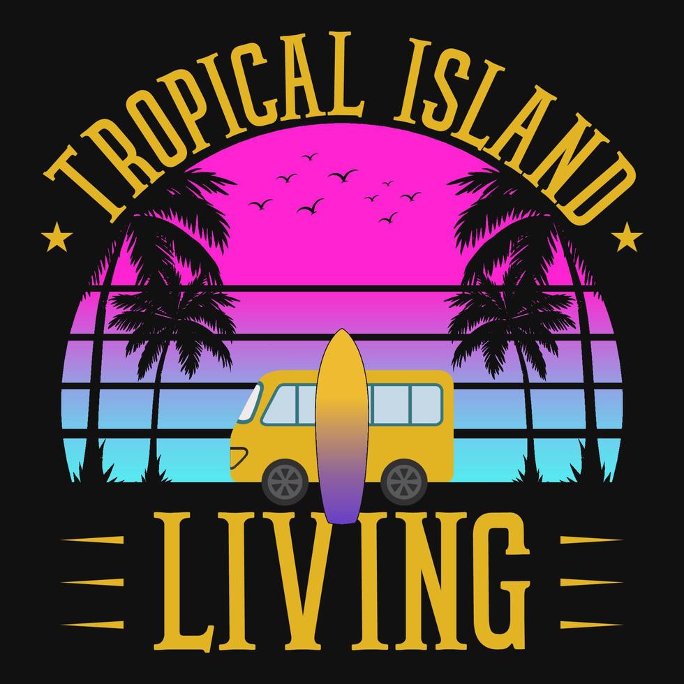 Tropical island living vector