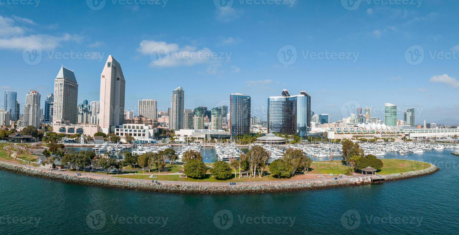 Panorama aerial view of San Diego skyline and Waterfront photo