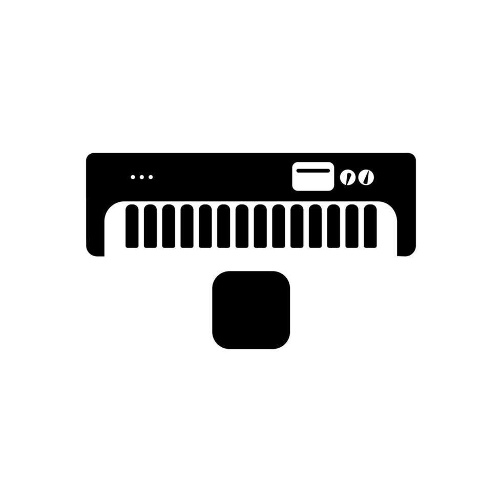 icono negro, piano eléctrico. útil como icono, materiales de fondo de música, etc. vector