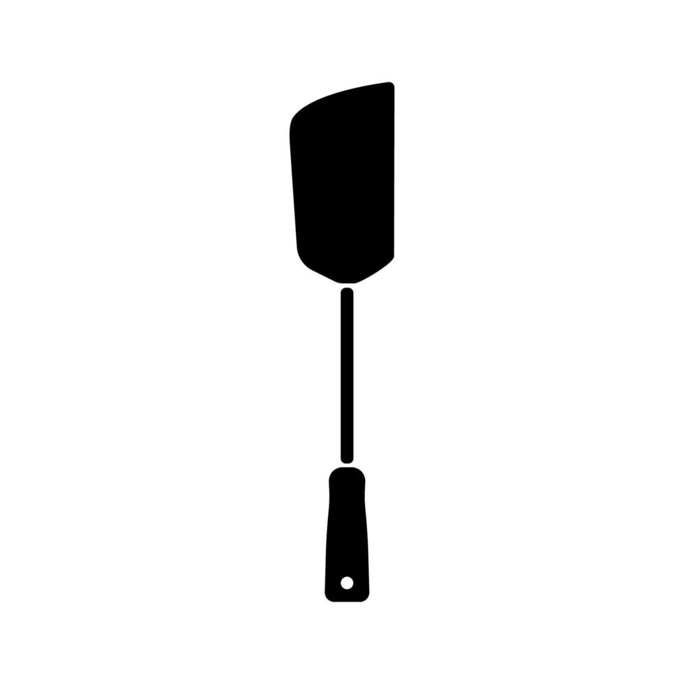 icono negro de espátula flexible. cocina, utensilios de cocina. útil como icono, decoración de fondo de cocina. vector