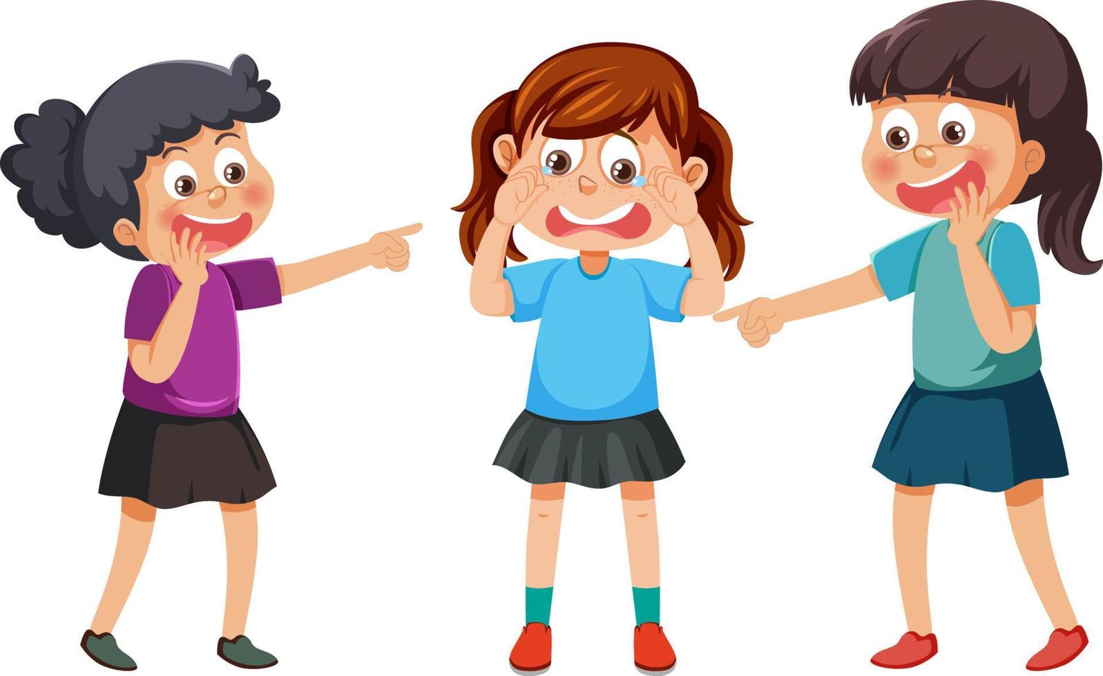 Little girl bullied by her friends vector