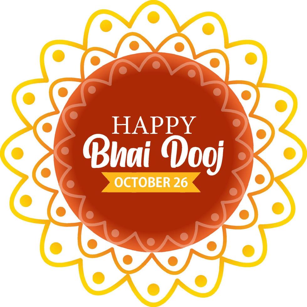 Happy Bhai Dooj Day Text Banner Design vector