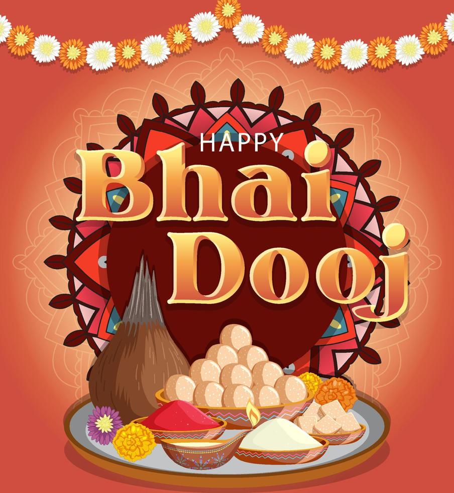 Happy Bhai Dooj Poster Design vector
