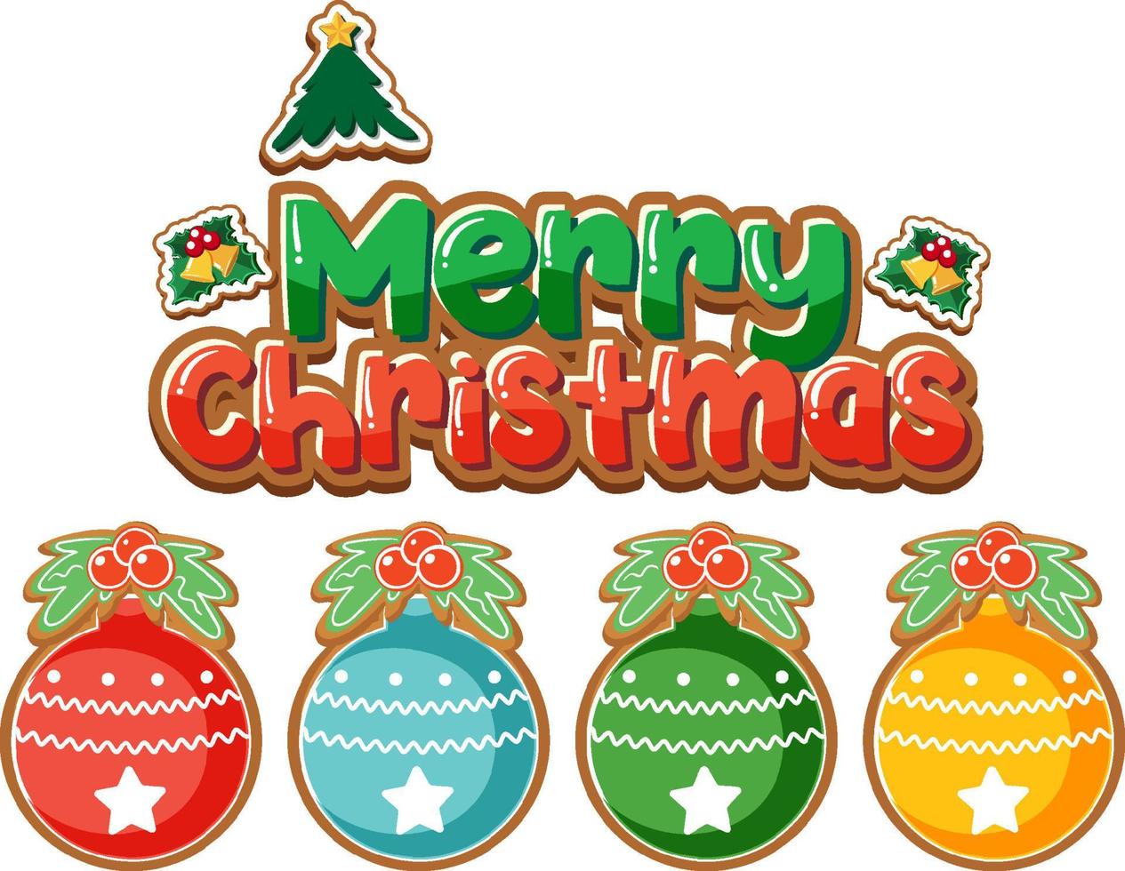 Merry Christmas banner with Christmas ornaments vector