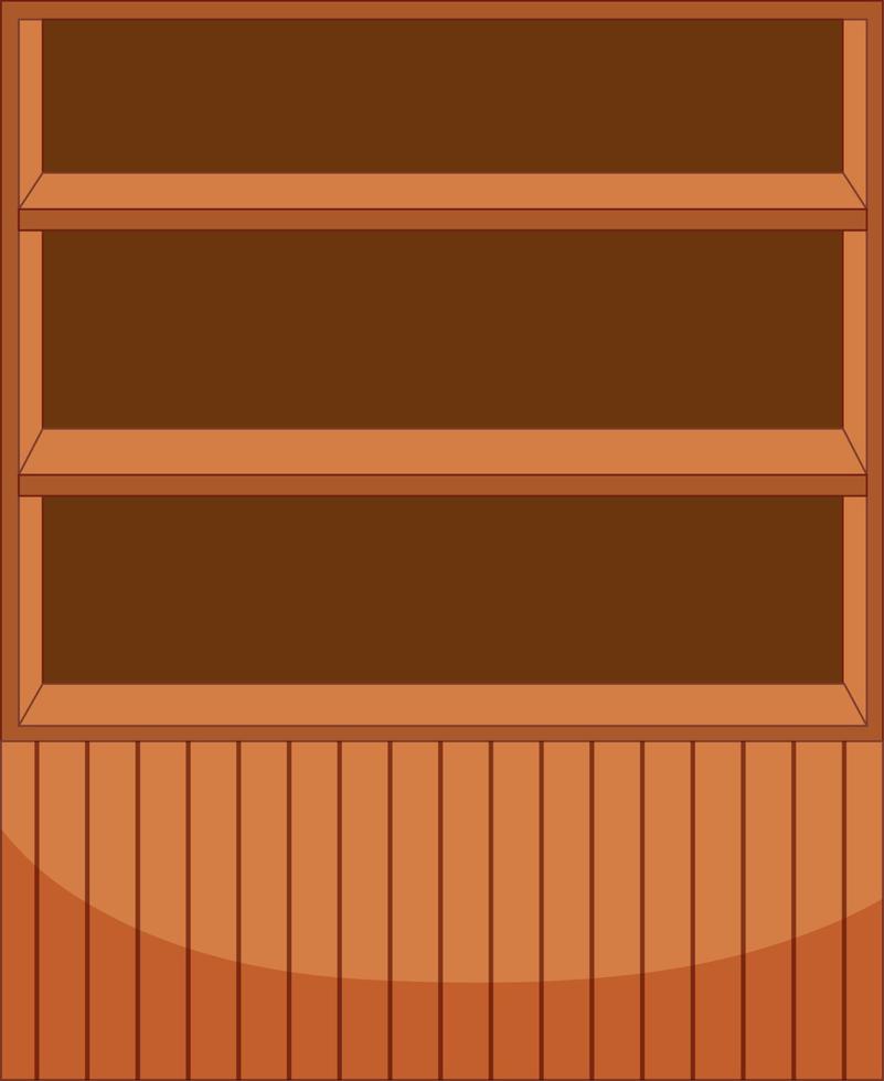 Isolated wood shelf cartoon vector