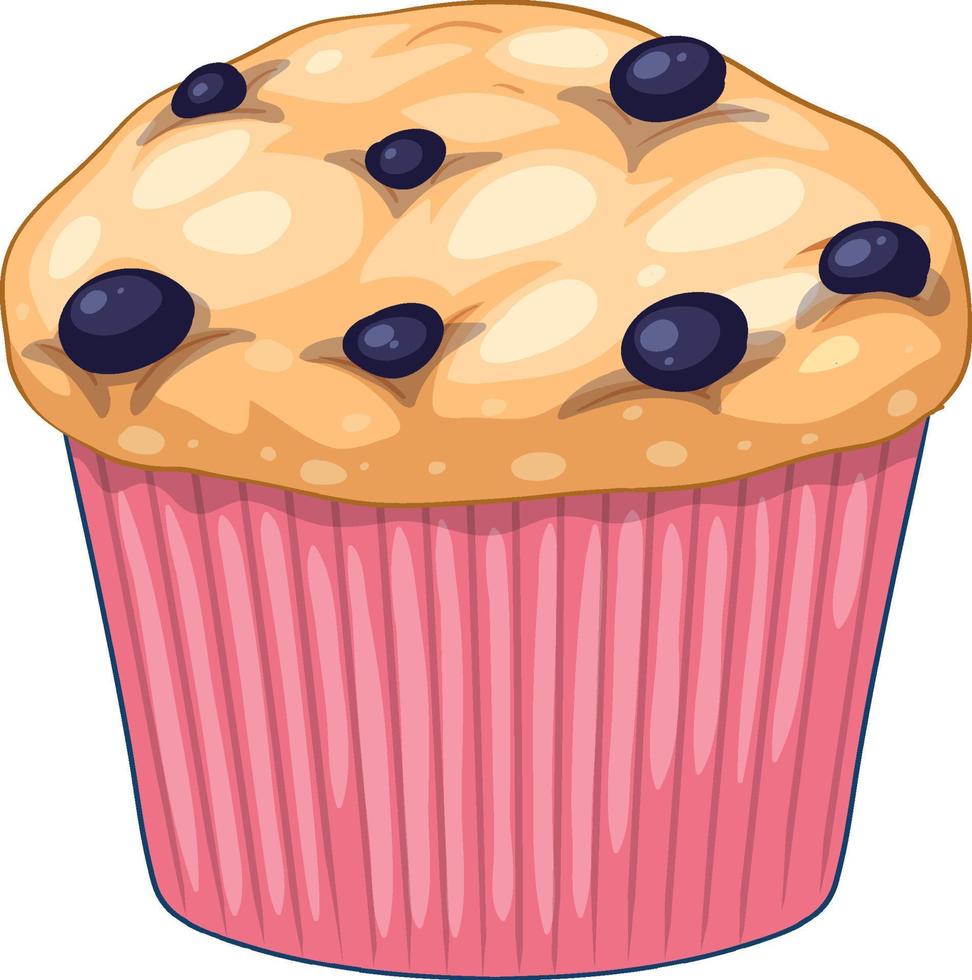 un muffin de arándanos aislado vector