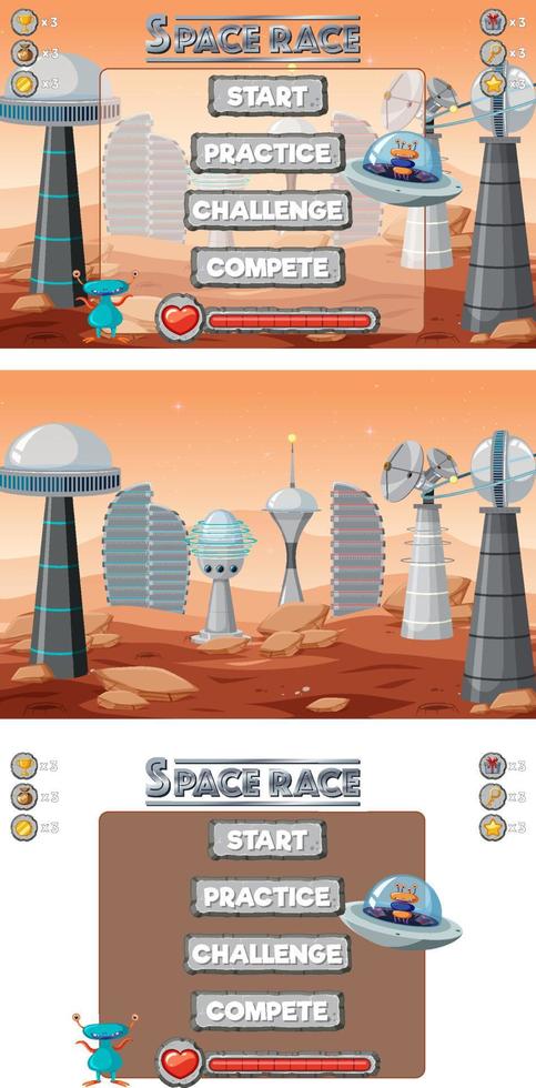 A game background template with elements vector