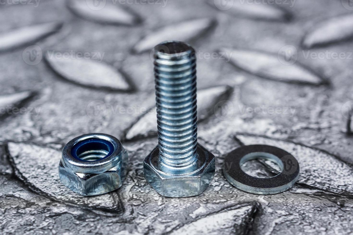 Bolts nuts screw washer zinc heap chrome photo