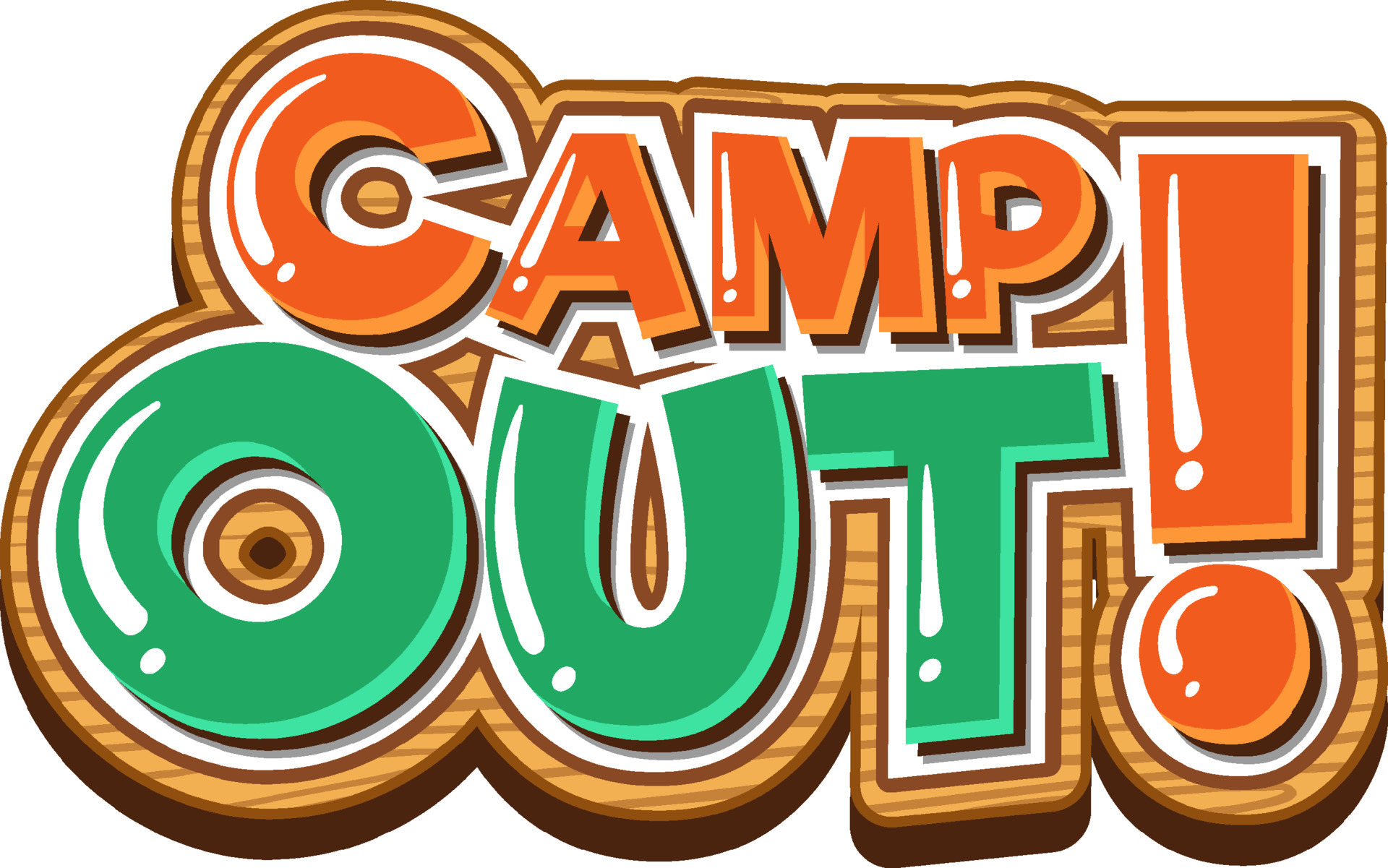 Font design for word camp out 13426851 Vector Art at Vecteezy
