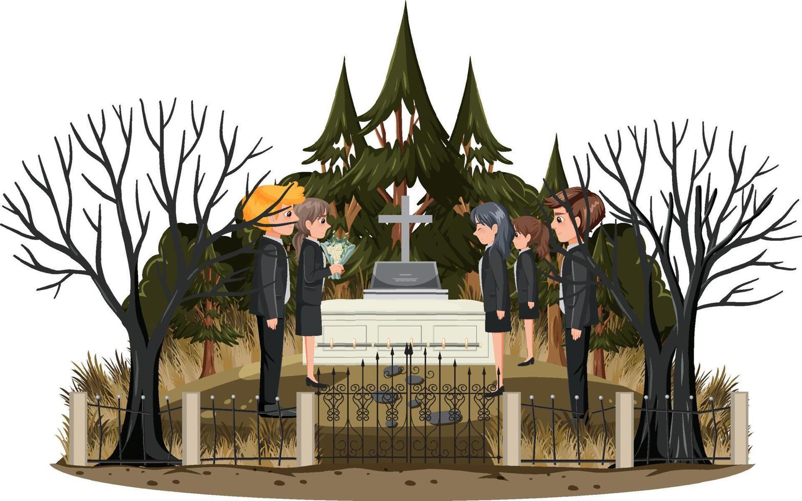 Funeral ceremony in Christian religion vector