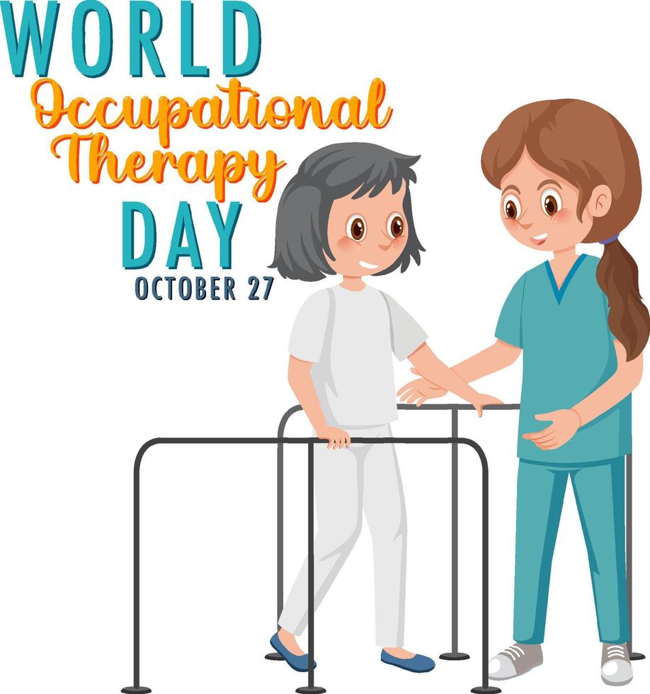 World occupational therapy day text design vector