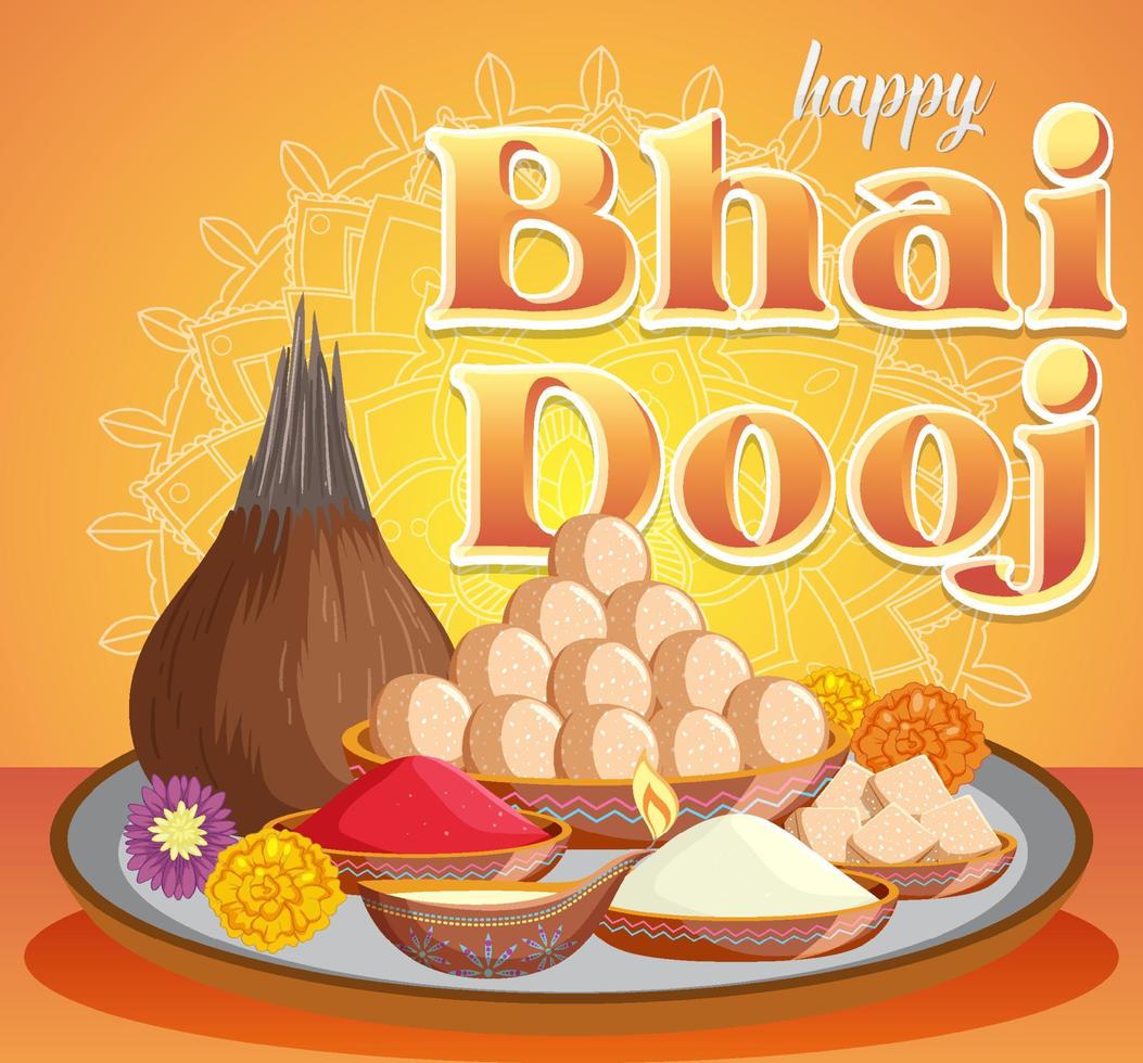 diseño de cartel feliz bhai dooj vector