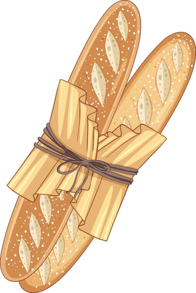 Delicious French baguette cartoon vector