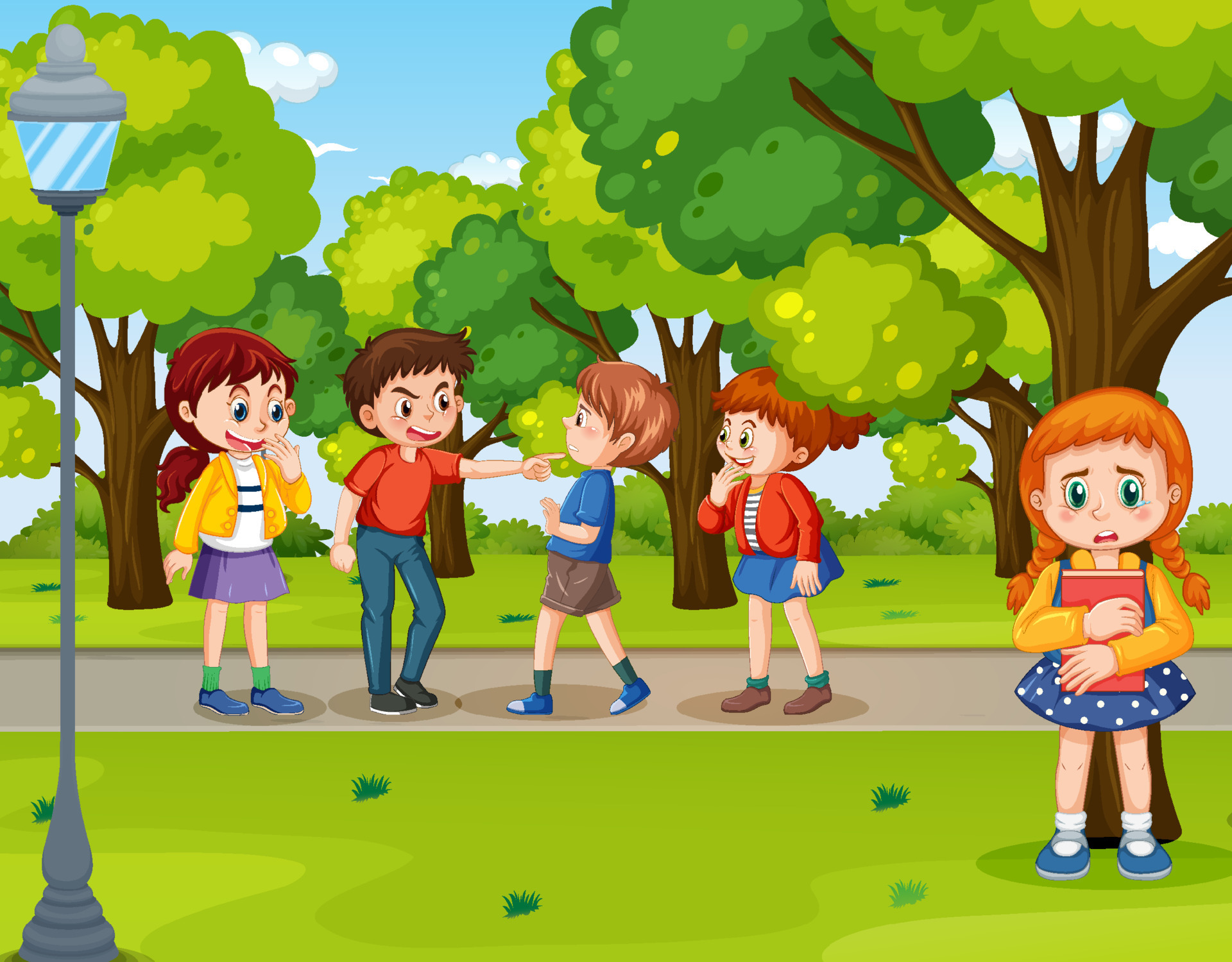 Kids bullying at school 13426984 Vector Art at Vecteezy