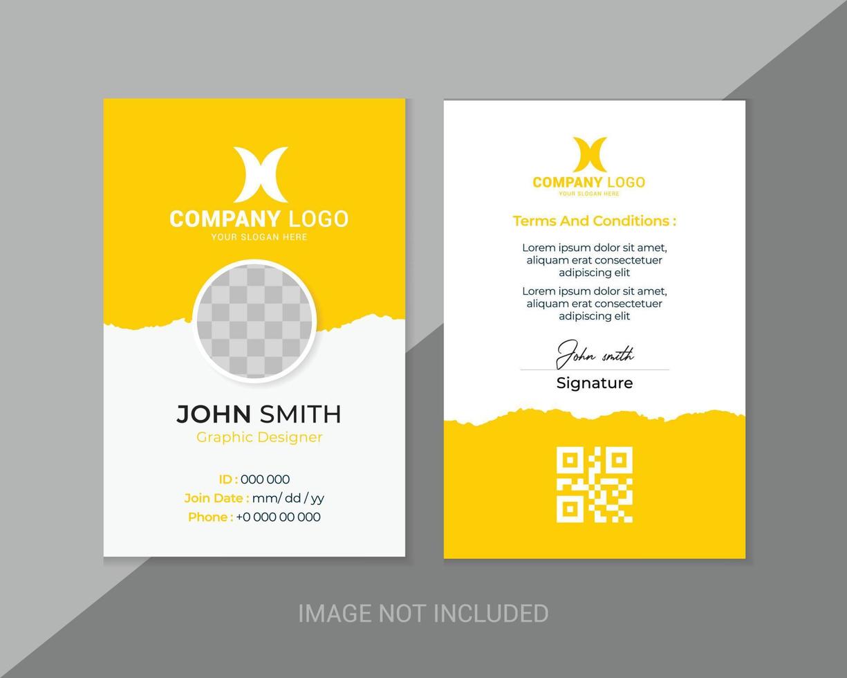 Corporate office employee id card template vector