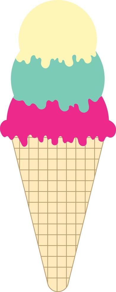 vector plano de diseño de helado de cono. crema ico dulce colorida para el concepto de logotipo