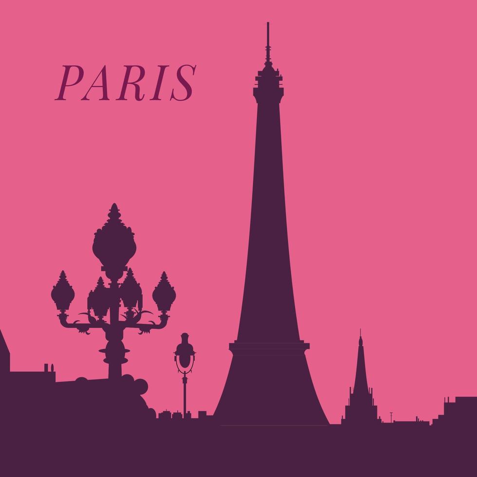 silhouette of the city of paris vector