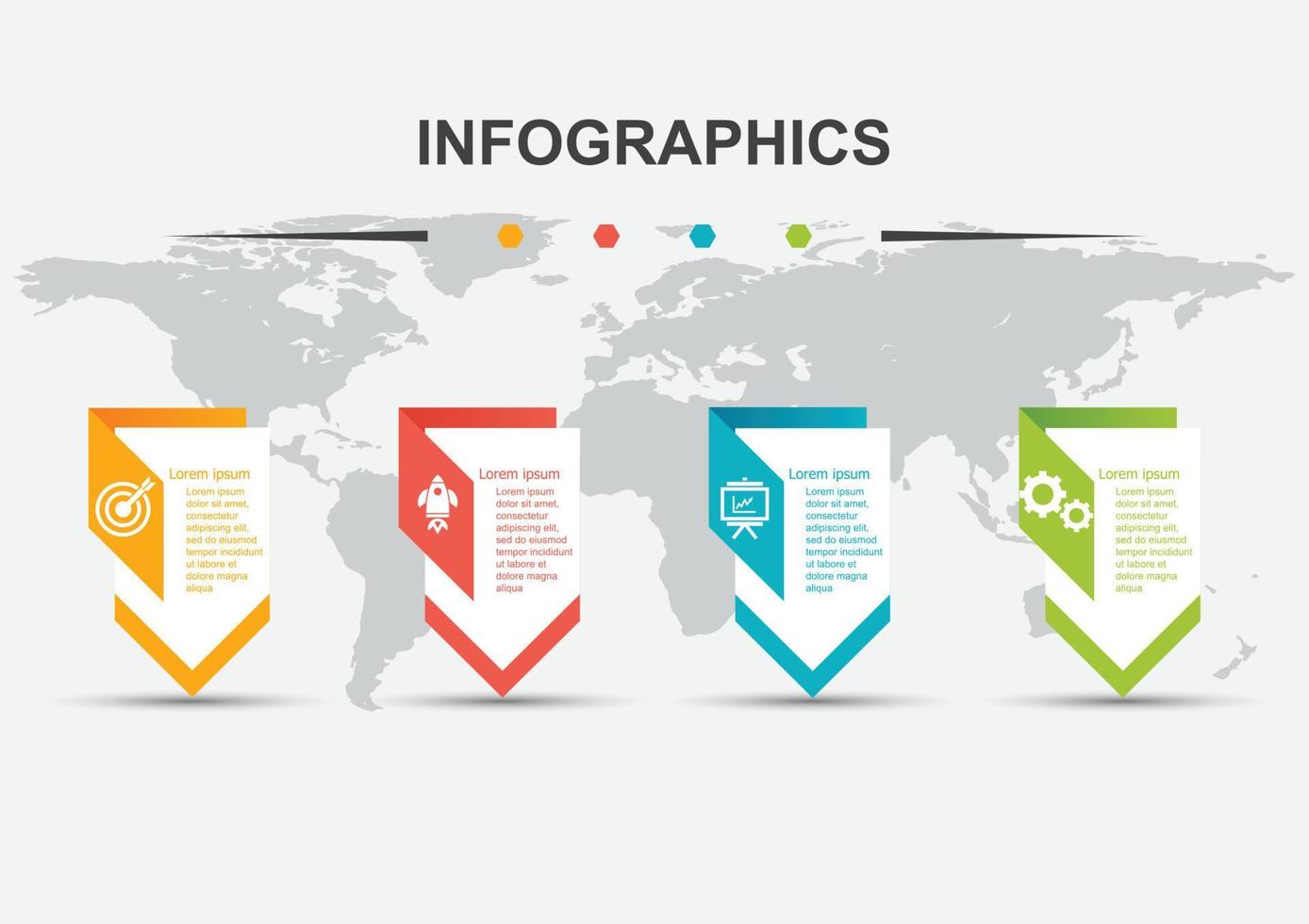 Infographic design template with 4 steps banner vector