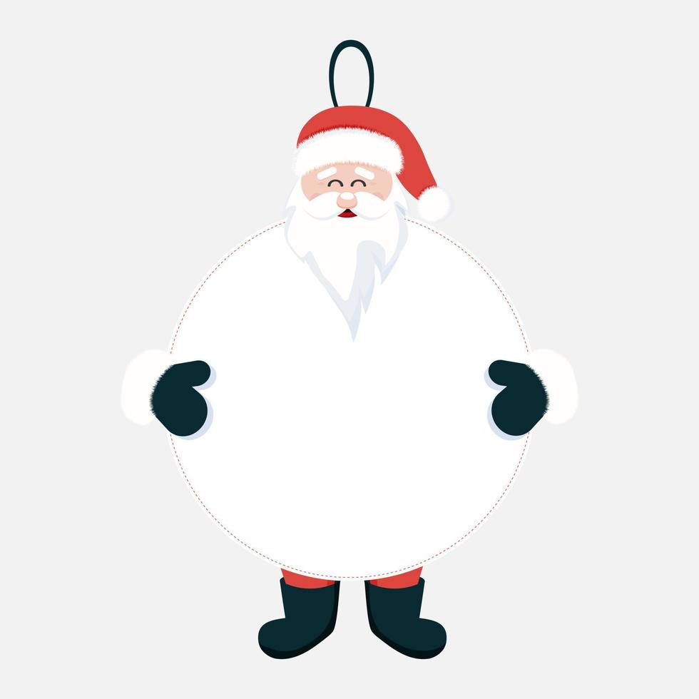 Happy Santa Claus stands with a clean round sign Free vector