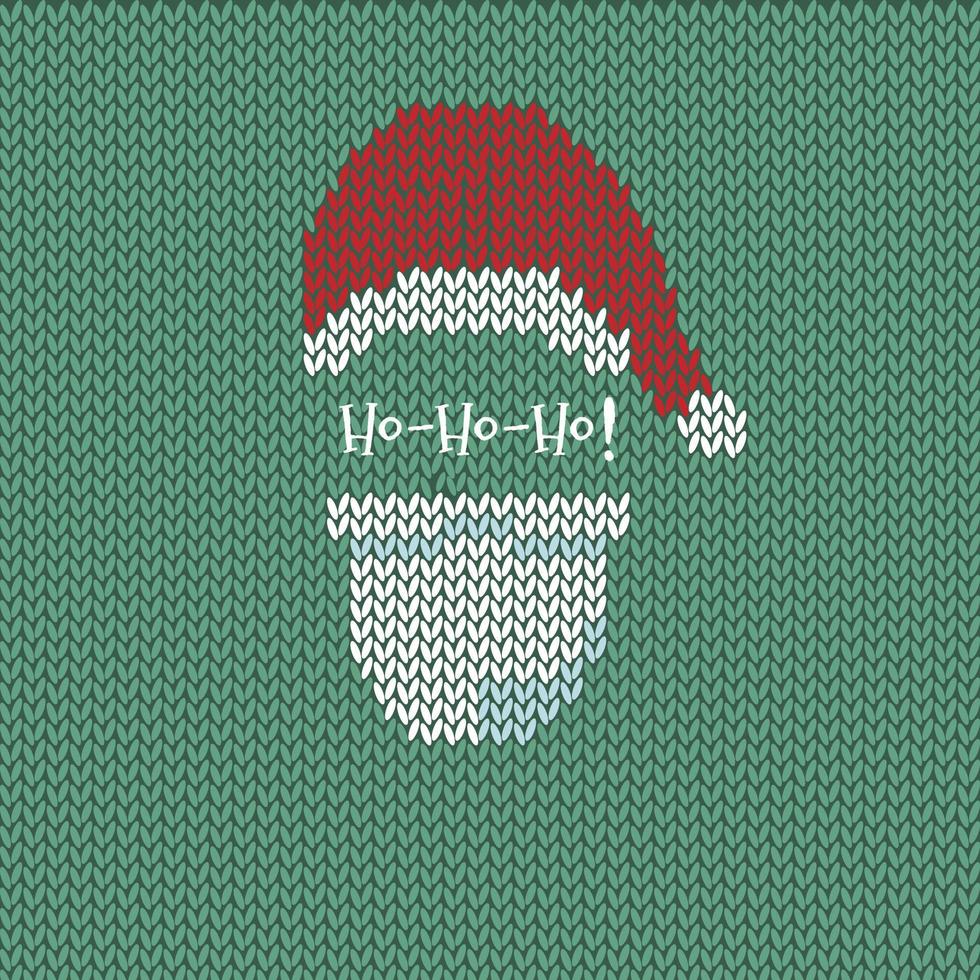 Santa knitted background Pro vector