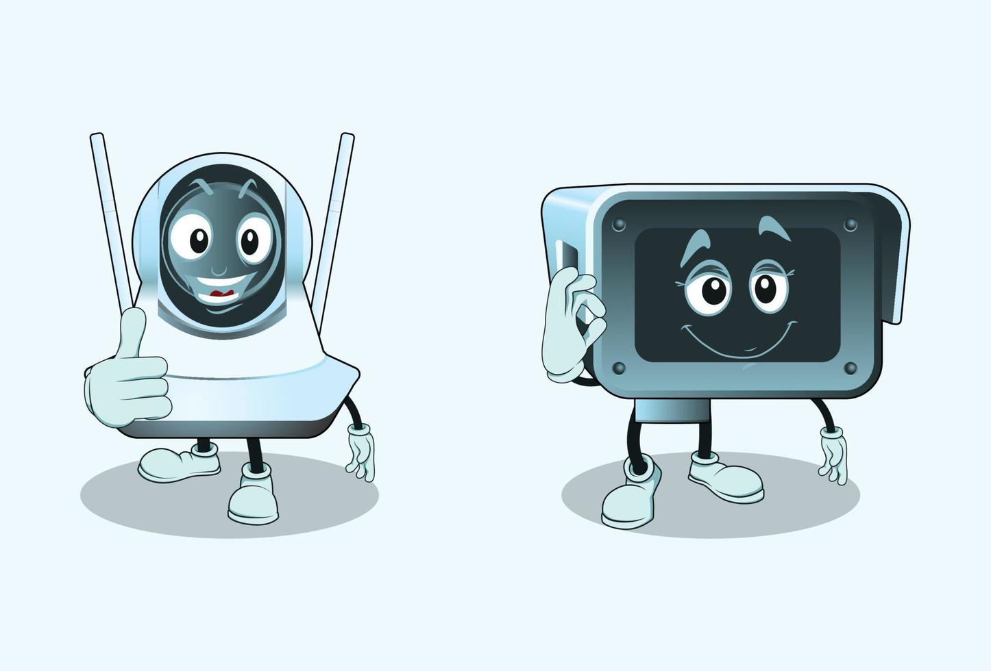 CCTV Cartoon Characters with face expression vector