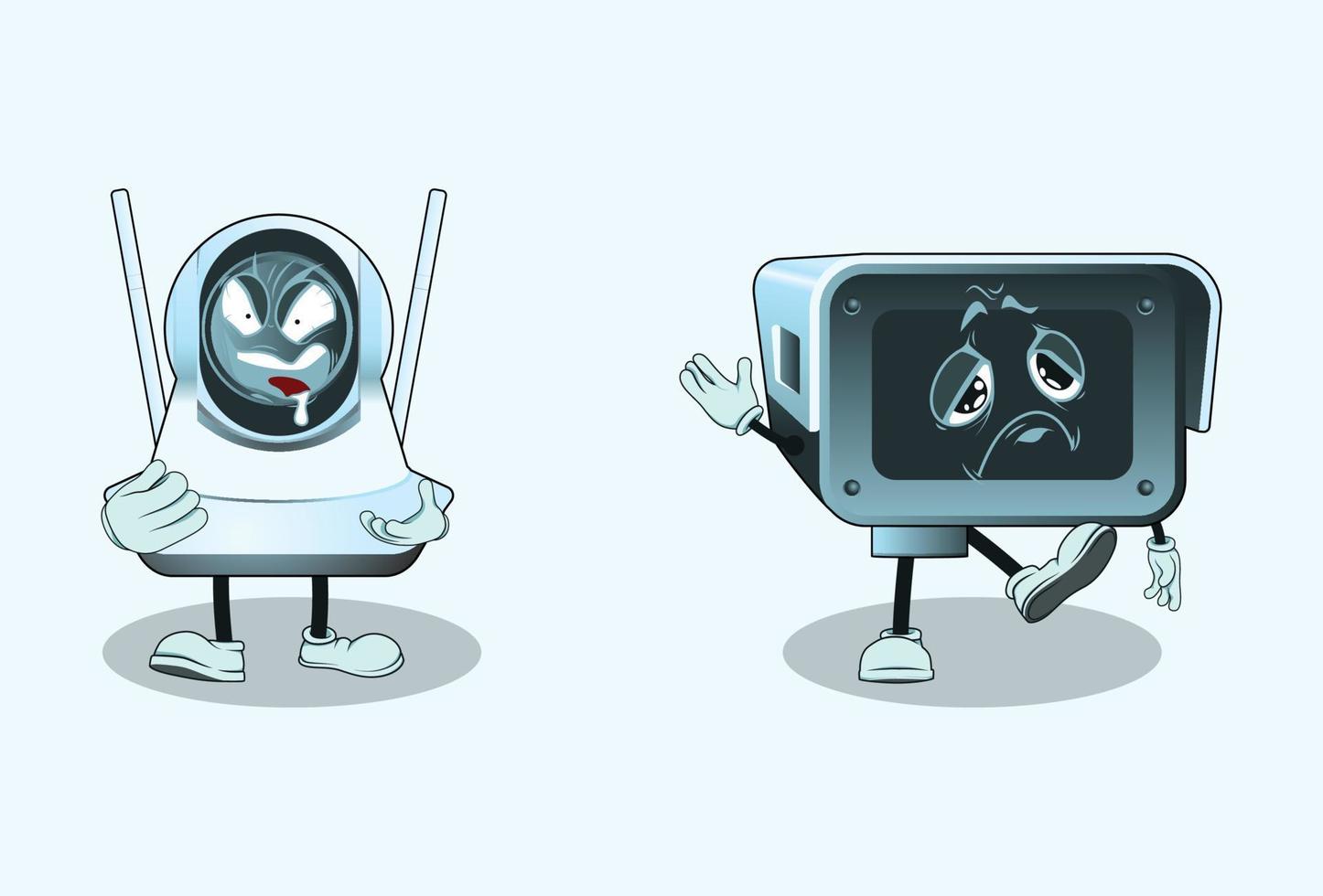 CCTV Cartoon Characters with face expression vector