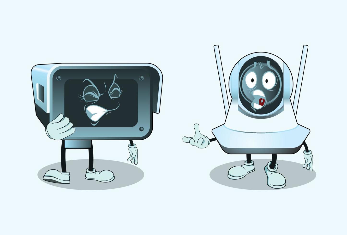 personajes de dibujos animados de cctv con expresión facial vector