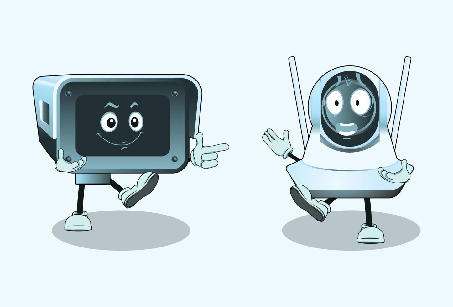 personajes de dibujos animados de cctv con expresión facial vector
