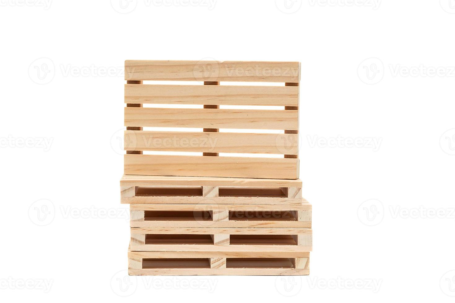 empty wooden pallet isolated on white background. photo