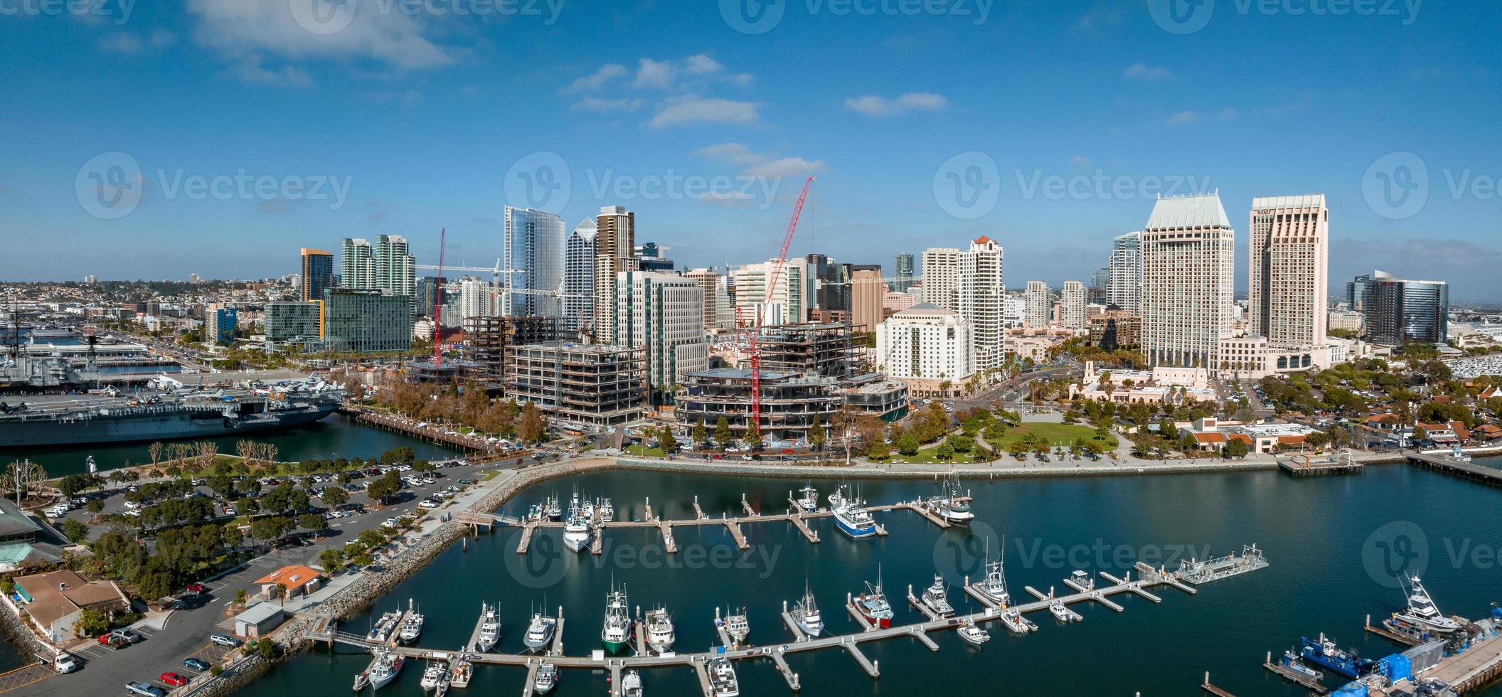 Panorama aerial view of San Diego skyline and Waterfront photo