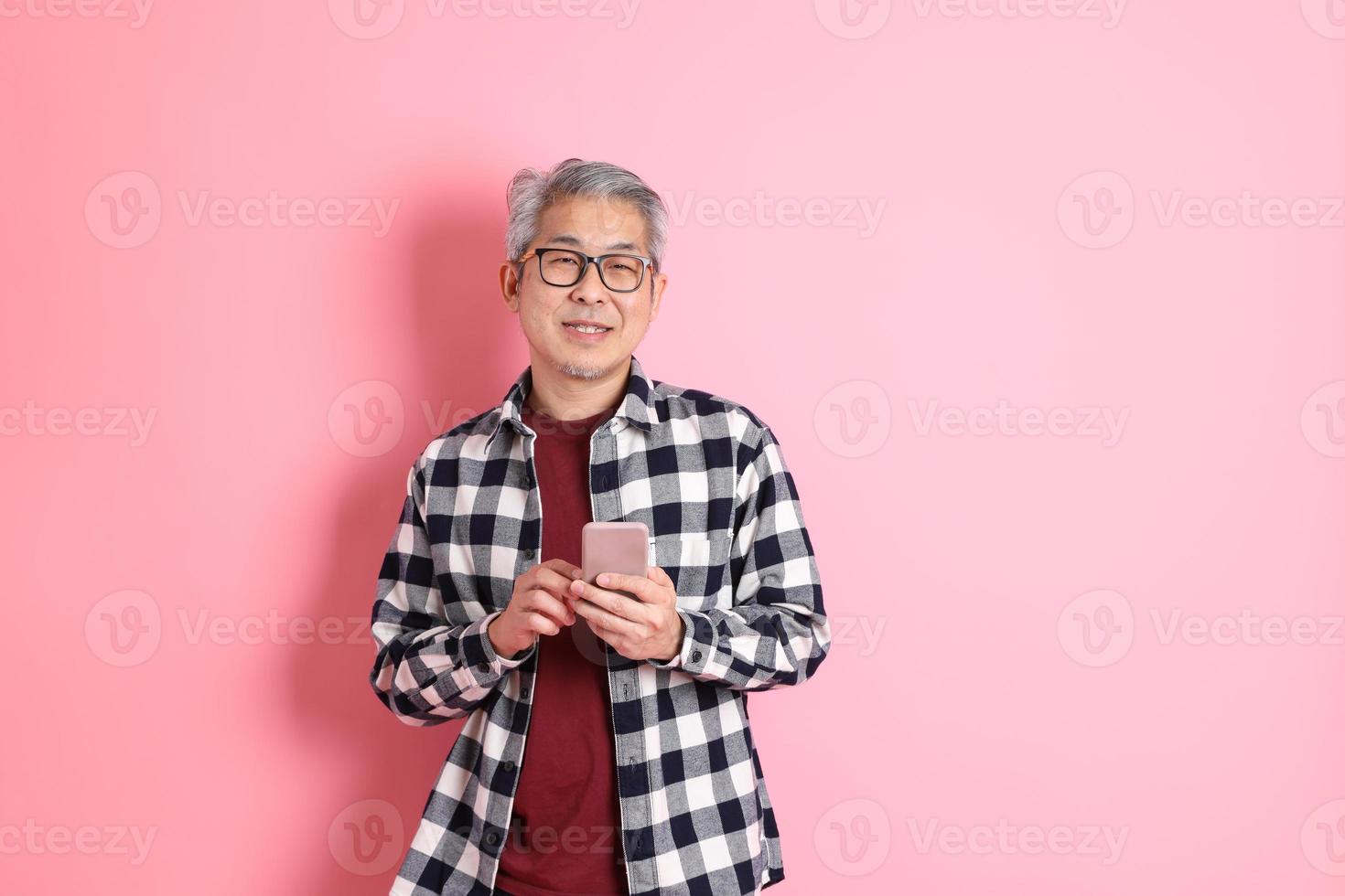 Asian Man on Pink photo