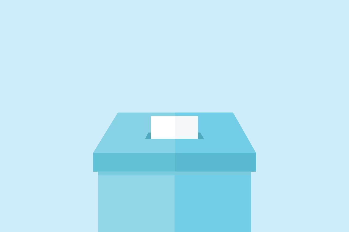 diseño plano de la urna sobre fondo azul. vector