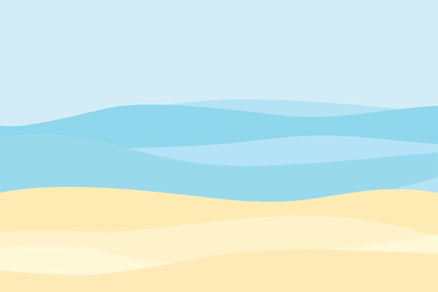playa de arena de estilo de dibujos animados de vector. mar. resaca del océano vector