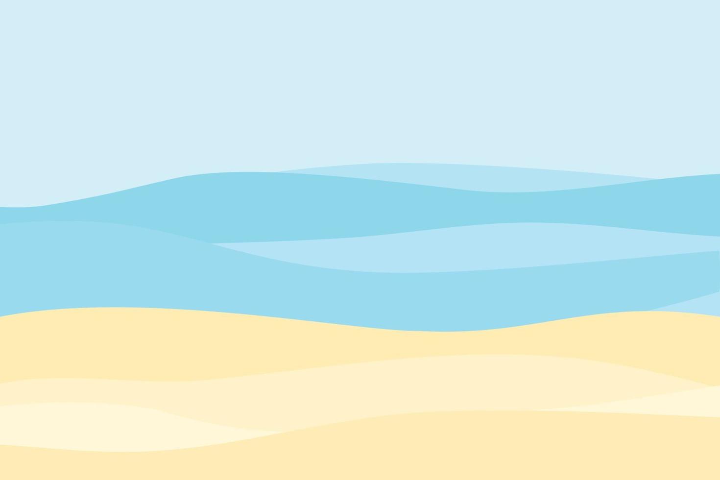 Vector cartoon style Sandy beach. Sea. Ocean surf