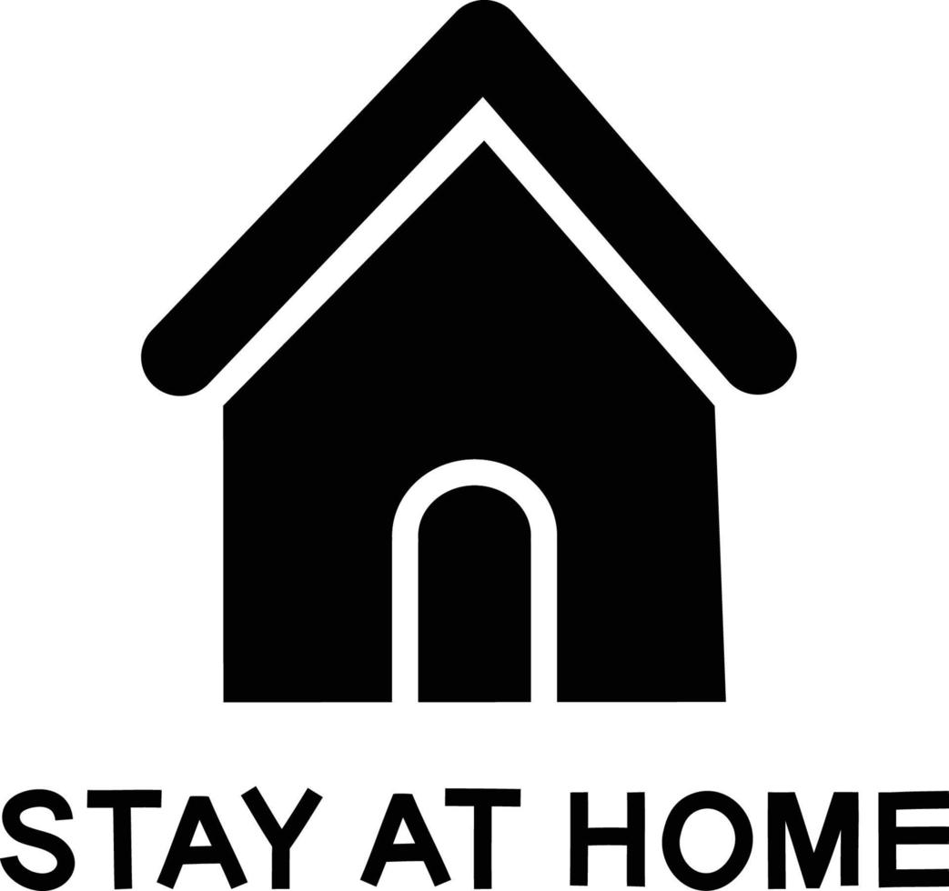 Stay at home sign icon on white background. vector