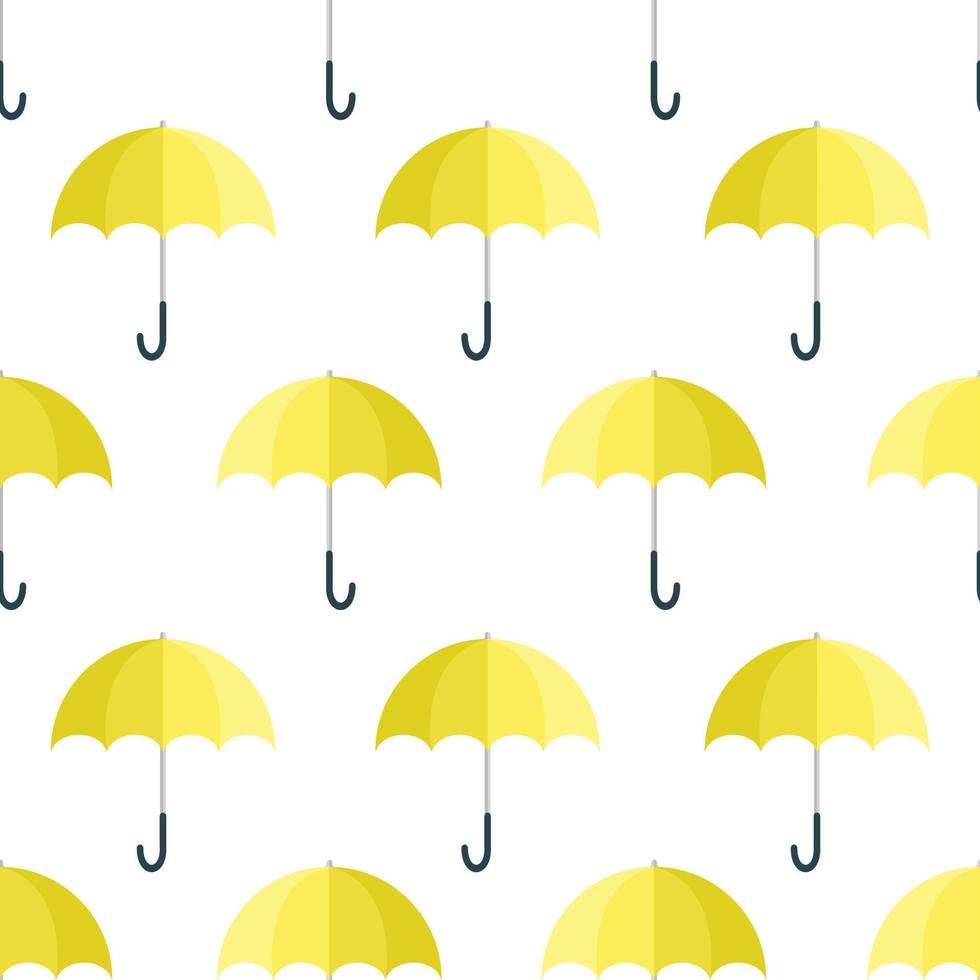 Yellow Umbrella seamless pattern on white background. vector