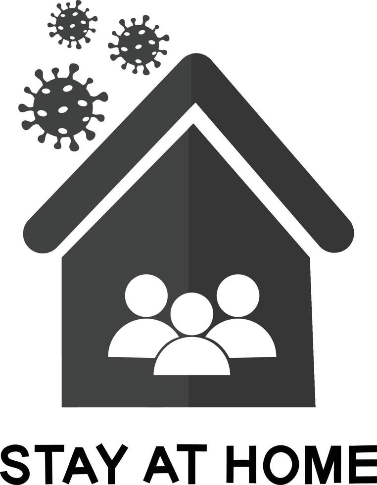 Stay at home sign icon on white background. vector