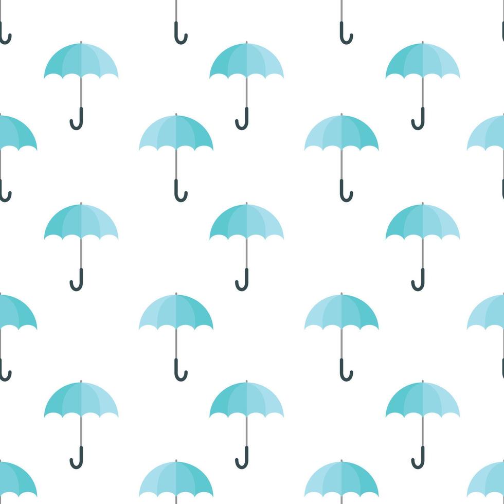 Blue Umbrella seamless pattern on white background. vector