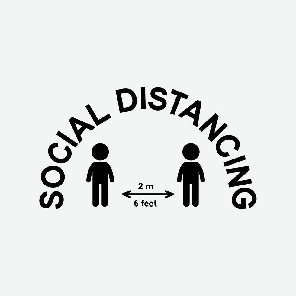 Social distancing icon on white background. vector