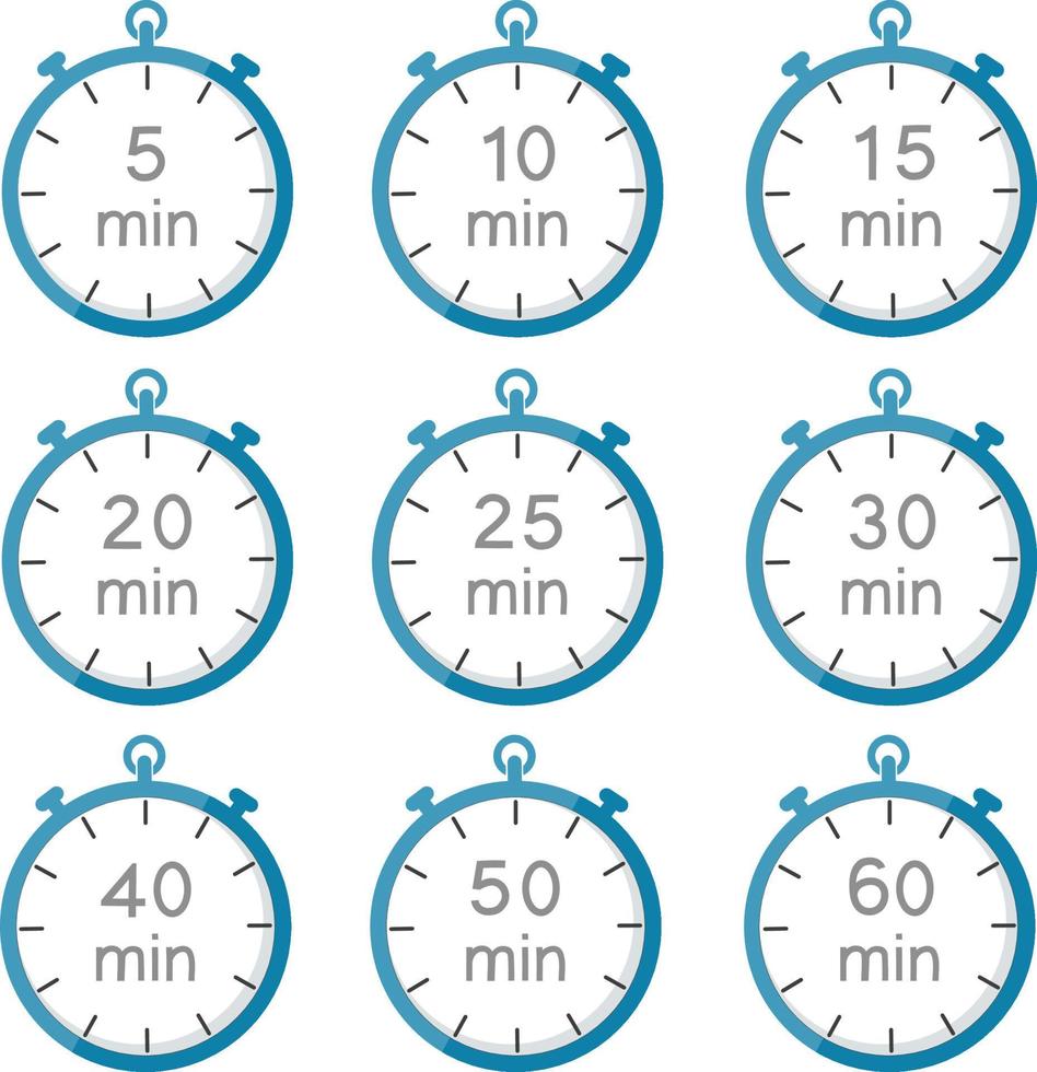 set of Stopwatch isolate on white background. vector