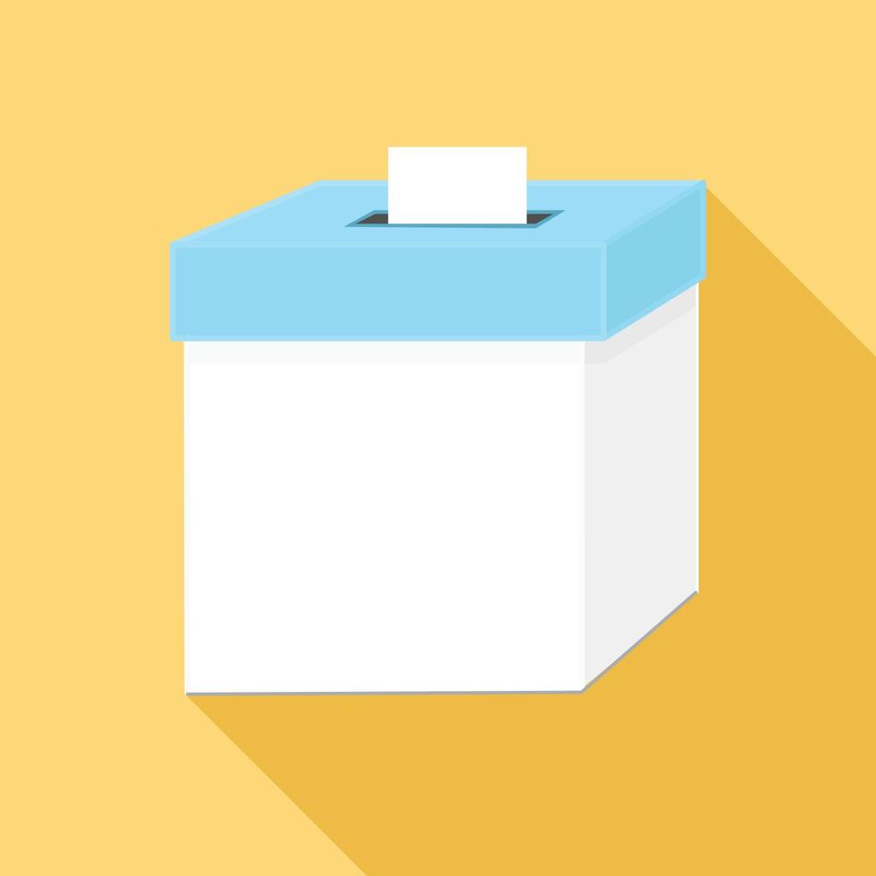 Ballot Box Flat Design on yellow background. vector