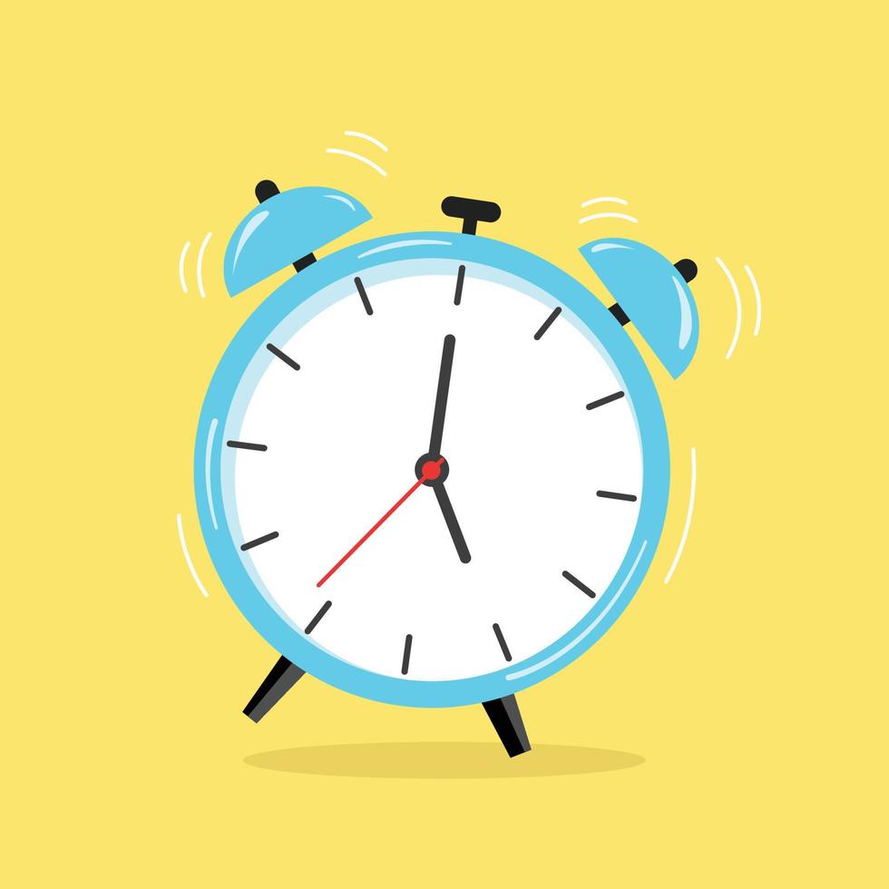 Alarm Clock isolate on yellow background. vector