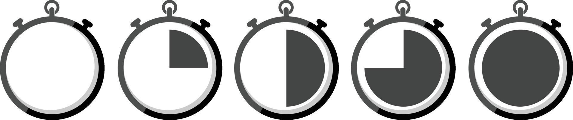 Set of timer icon isolate on white background. vector