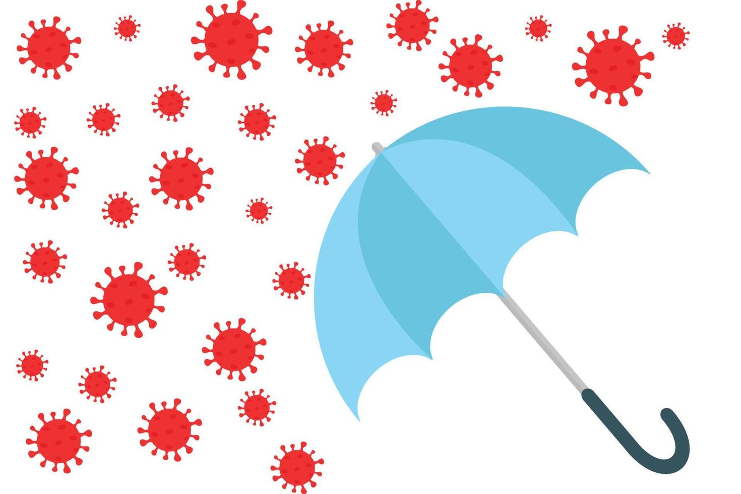 paraguas con coronavirus aislado sobre fondo blanco. vector