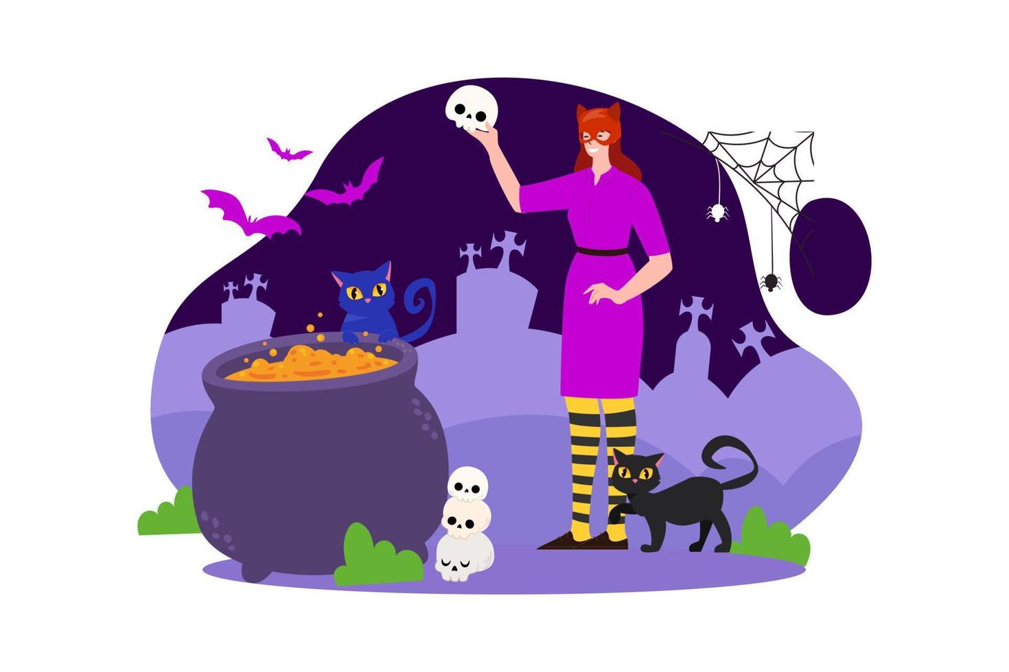 Halloween Illustration concept. Flat illustration isolated on white background vector