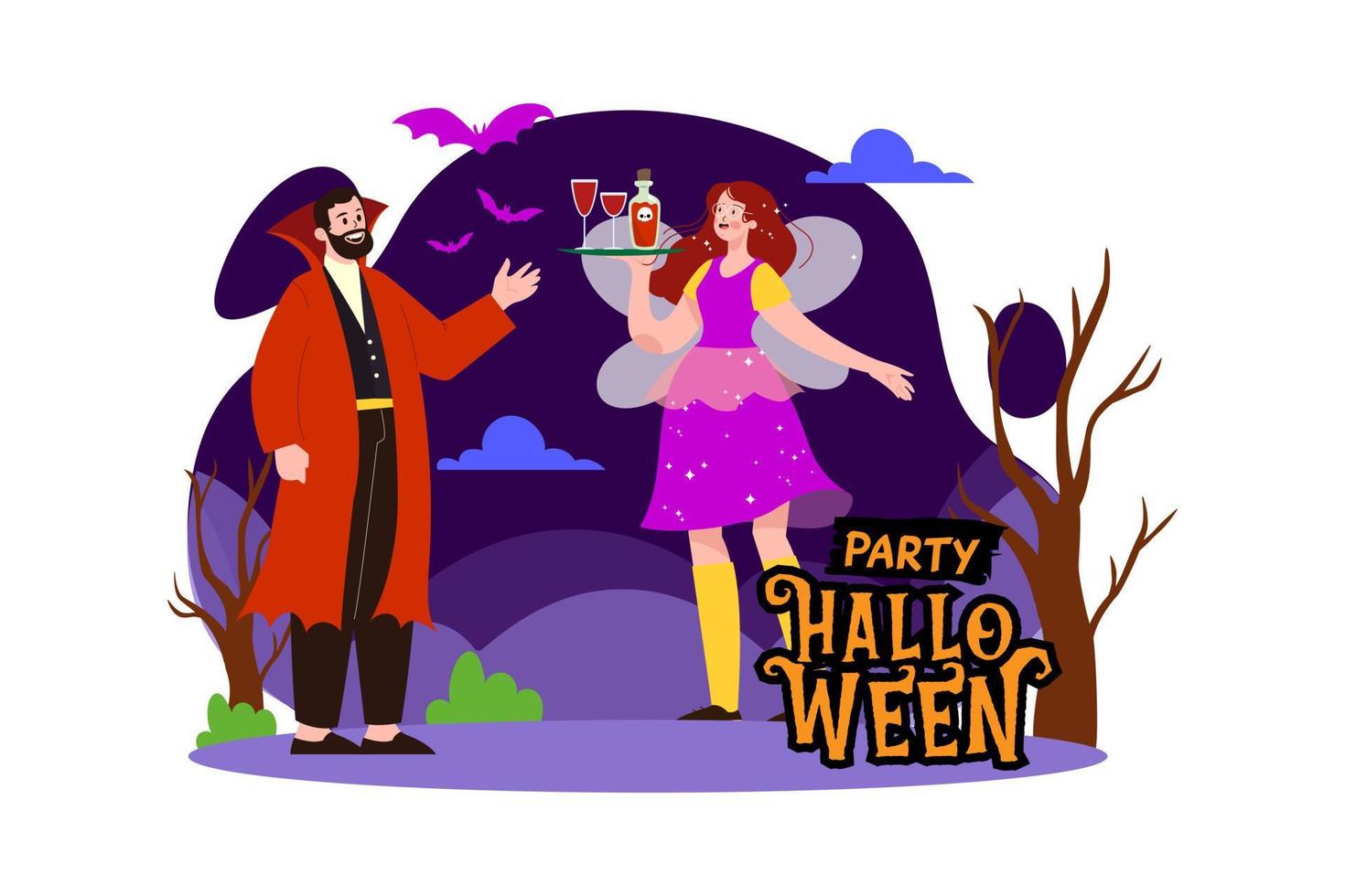 Halloween Illustration concept. Flat illustration isolated on white background vector