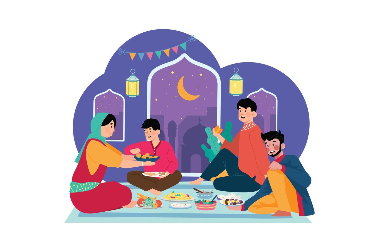 Diwali Celebration Illustration concept. A flat illustration isolated on white background vector