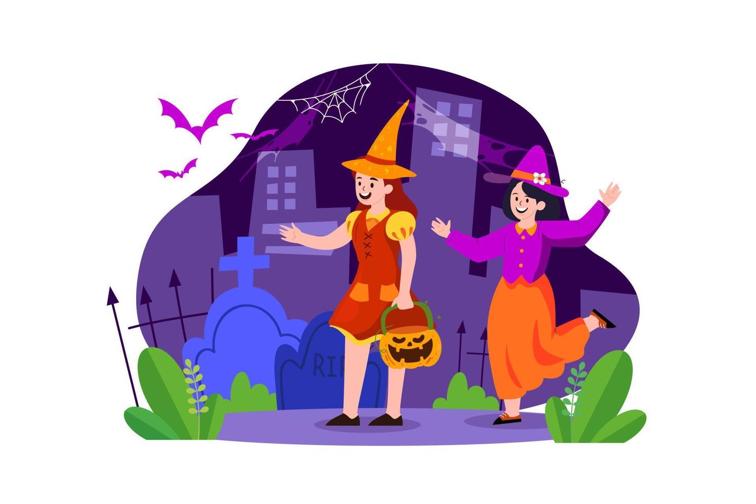 Halloween Illustration concept. Flat illustration isolated on white background vector