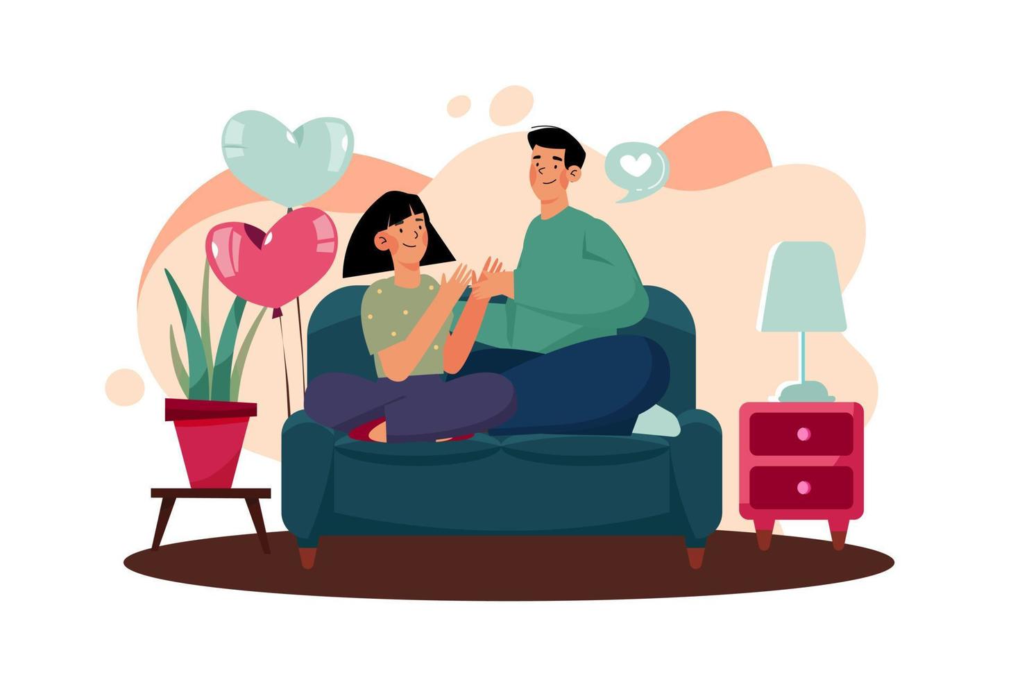 Valentine Day Illustration concept. Flat illustration isolated on white background vector