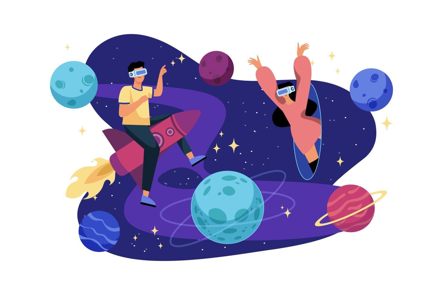 Metaverse Illustration concept. A flat illustration isolated on white background vector